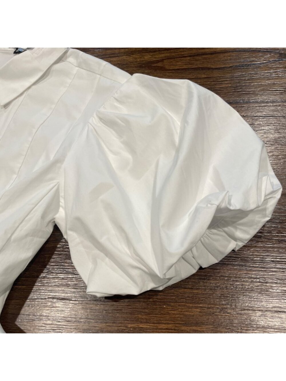 J.Crew Puff-Sleeve Button-Up Shirt Sz 10 White Slim Peplum Top Coquette Romantic - Picture 11 of 15